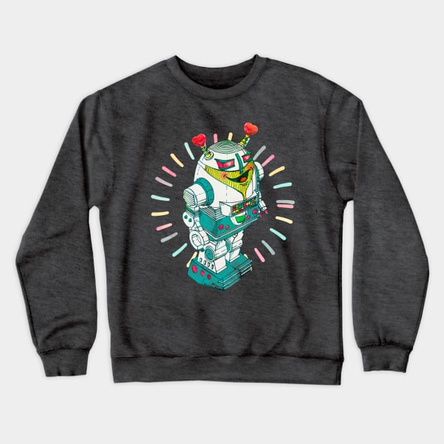 Lovebot Crewneck Sweatshirt by VultureVomitInc